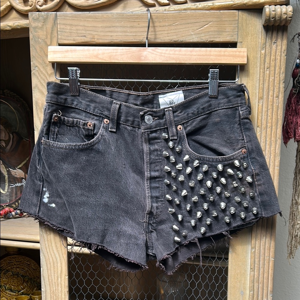 Levi's 501 Upcycled Studded Cut Off Jean Shorts